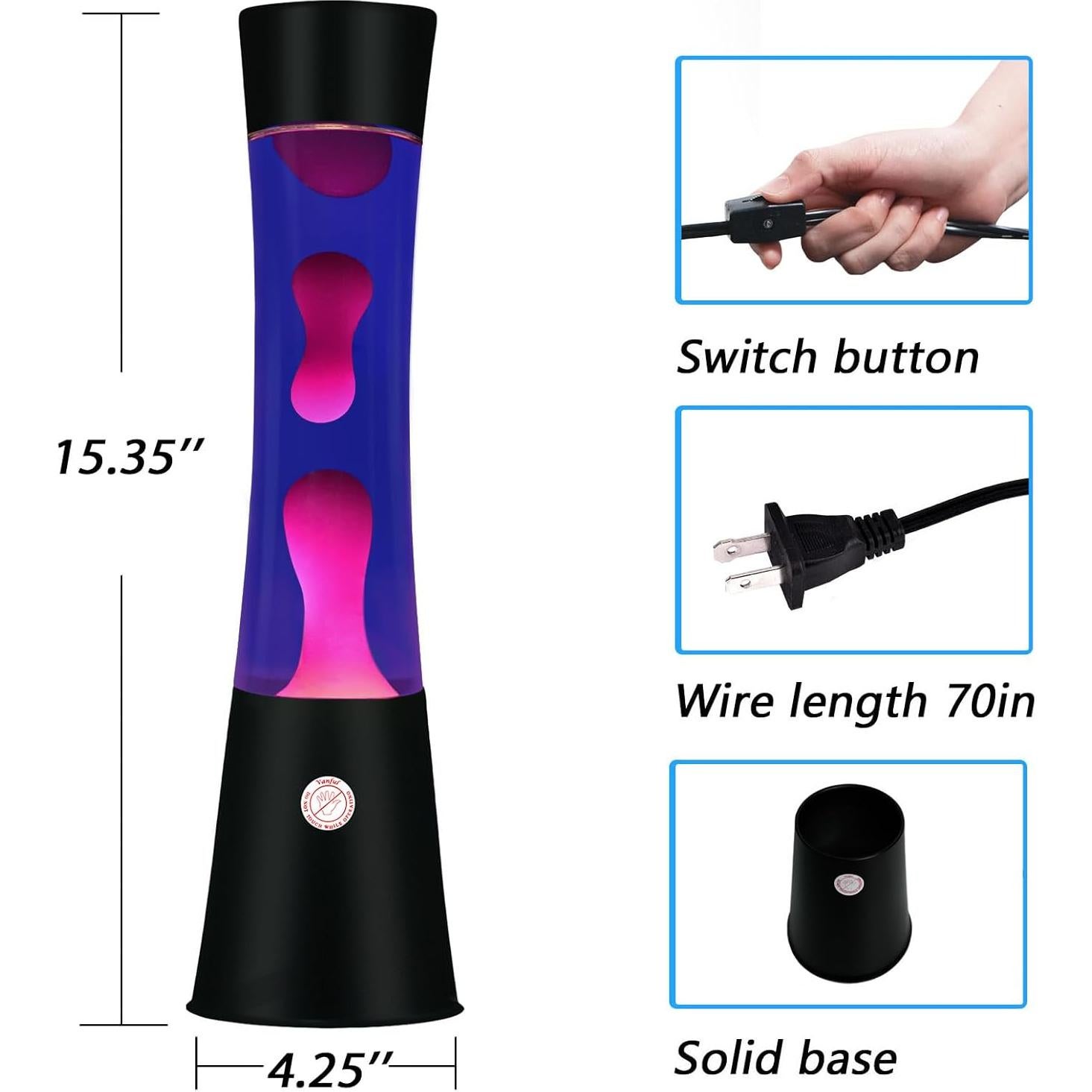 Lámpara de Movimiento Líquido Vanful 40.64 cm Púrpura