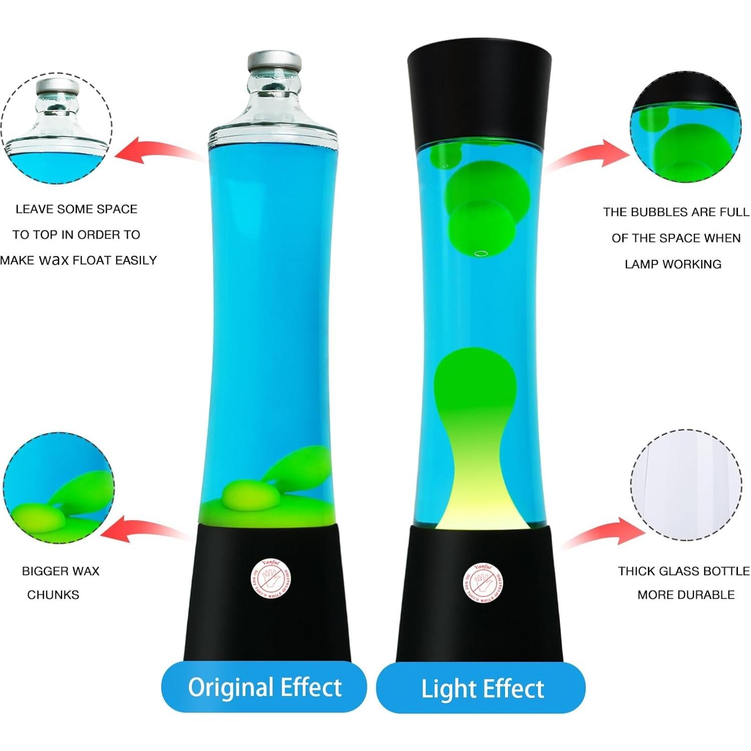 Lámpara de Movimiento Líquido Vanful 40 cm Azul Amarillo