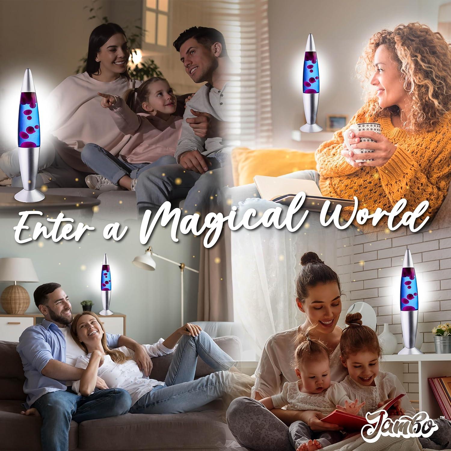 Lámpara Líquida Jambo 41.4cm Azul y Púrpura Decorativa