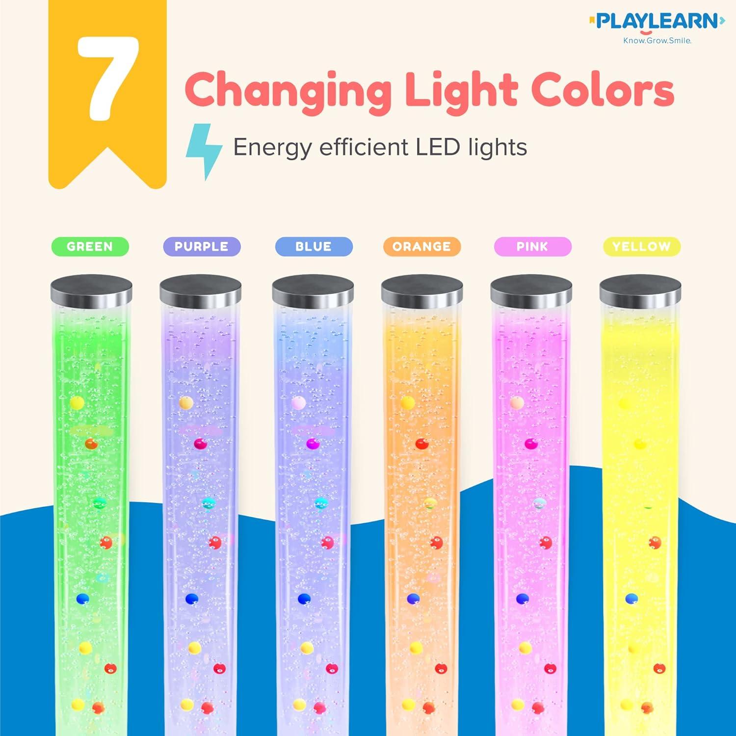 Lámpara de Burbuja Sensorial Playlearn 60 cm - 7 Colores LED
