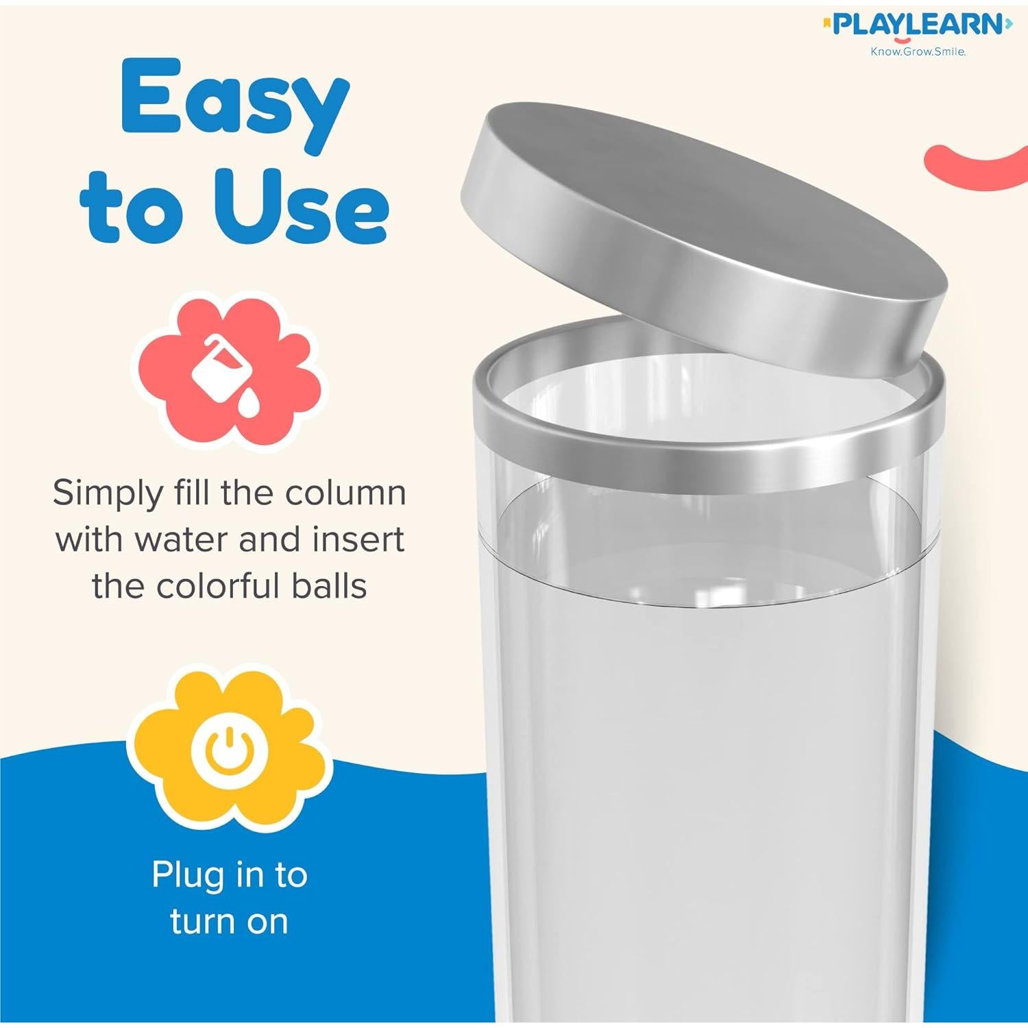 Lámpara de Burbuja Sensorial Playlearn 60 cm - 7 Colores LED