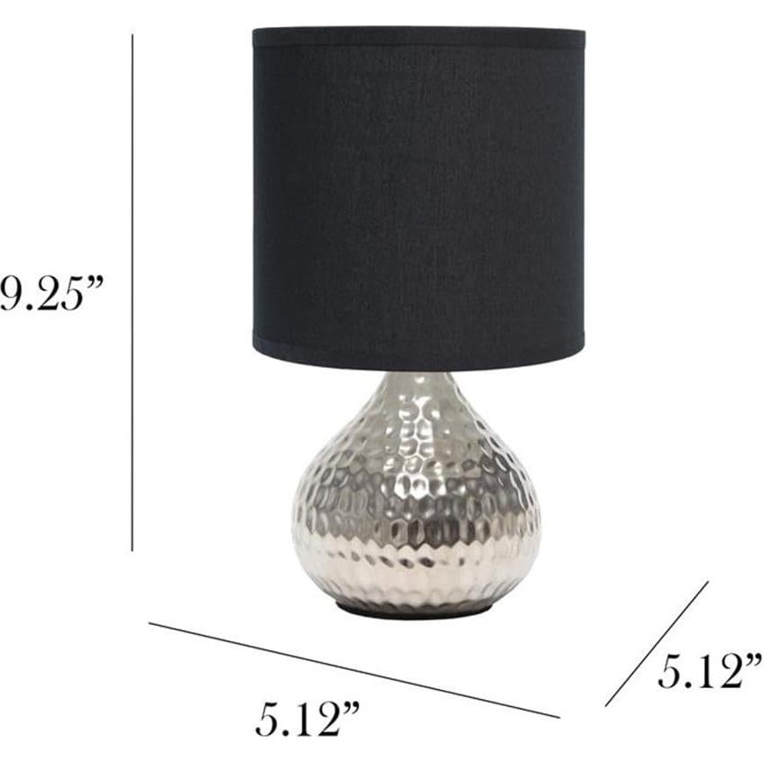 Lámpara de Mesa Simple Designs LT2073-SVB Plateada con Pantalla Negra