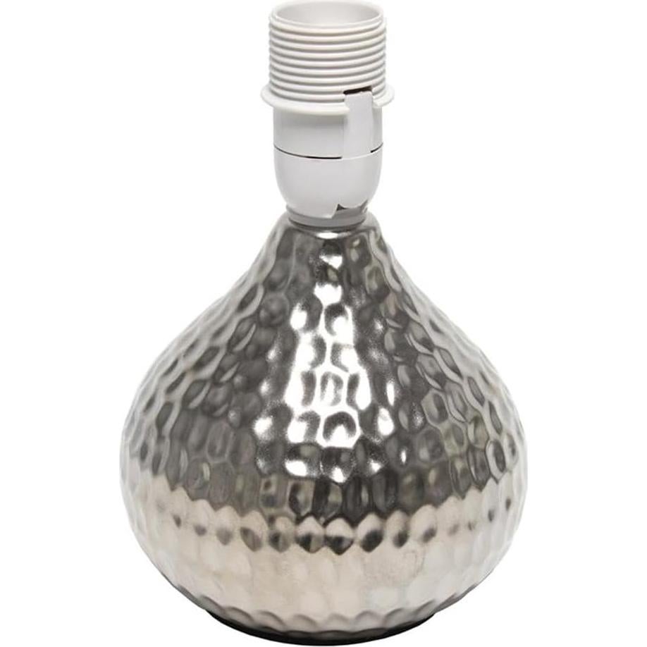 Lámpara de Mesa Simple Designs LT2073-SVB Plateada con Pantalla Negra