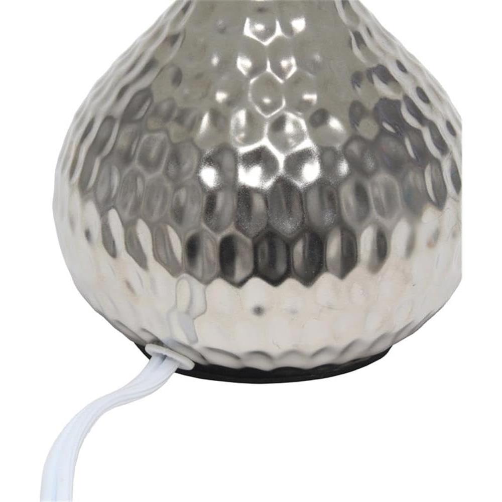 Lámpara de Mesa Simple Designs LT2073-SVB Plateada con Pantalla Negra