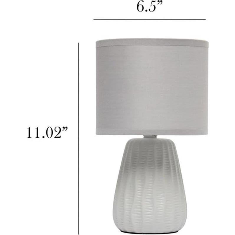 Lámpara de Mesa Cerámica Simple Designs LT1138 Gris 28 cm