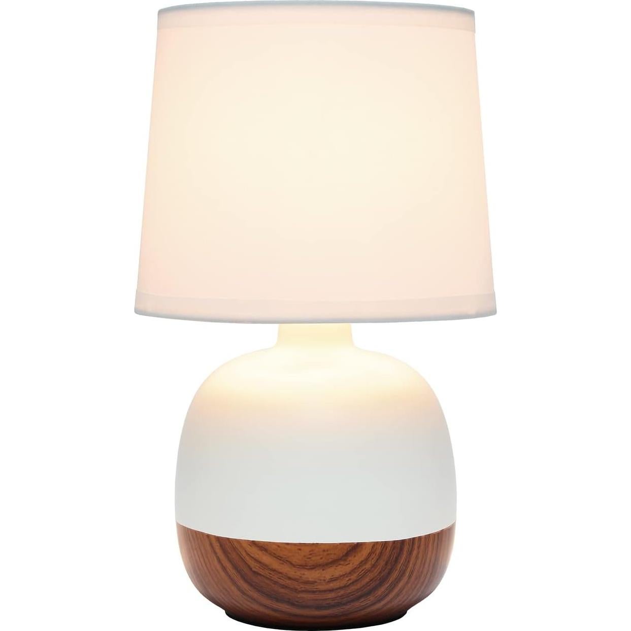 Lámpara de Mesa Diseños Simples LT2078-DWW Madera Oscura/Blanco