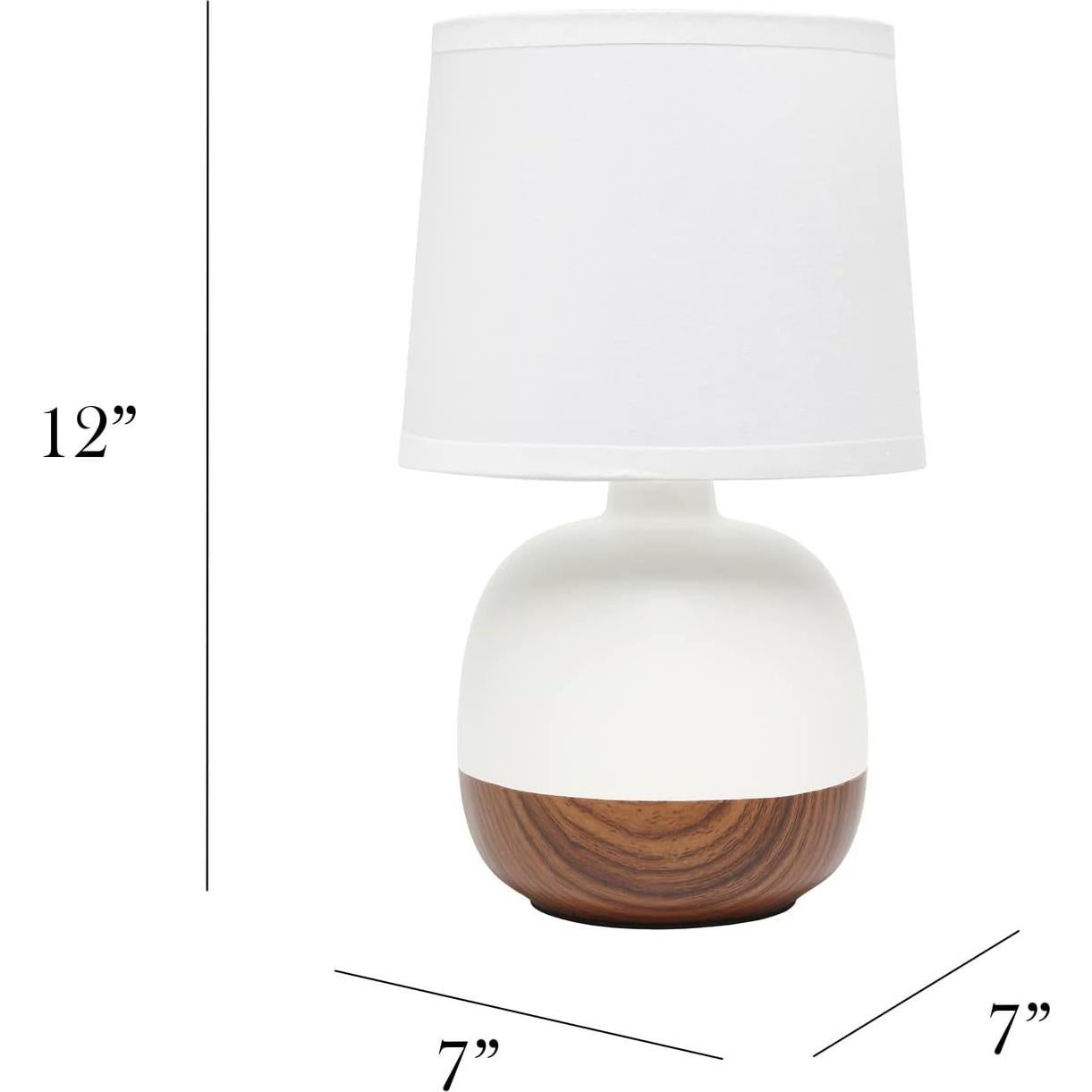 Lámpara de Mesa Diseños Simples LT2078-DWW Madera Oscura/Blanco