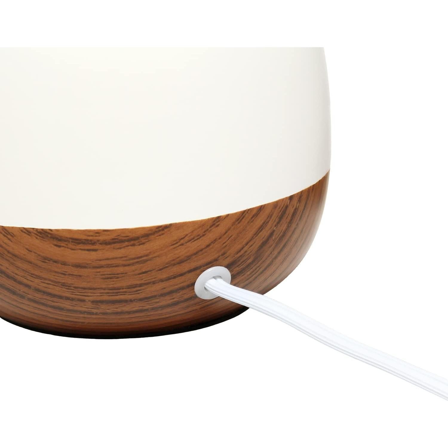 Lámpara de Mesa Diseños Simples LT2078-DWW Madera Oscura/Blanco