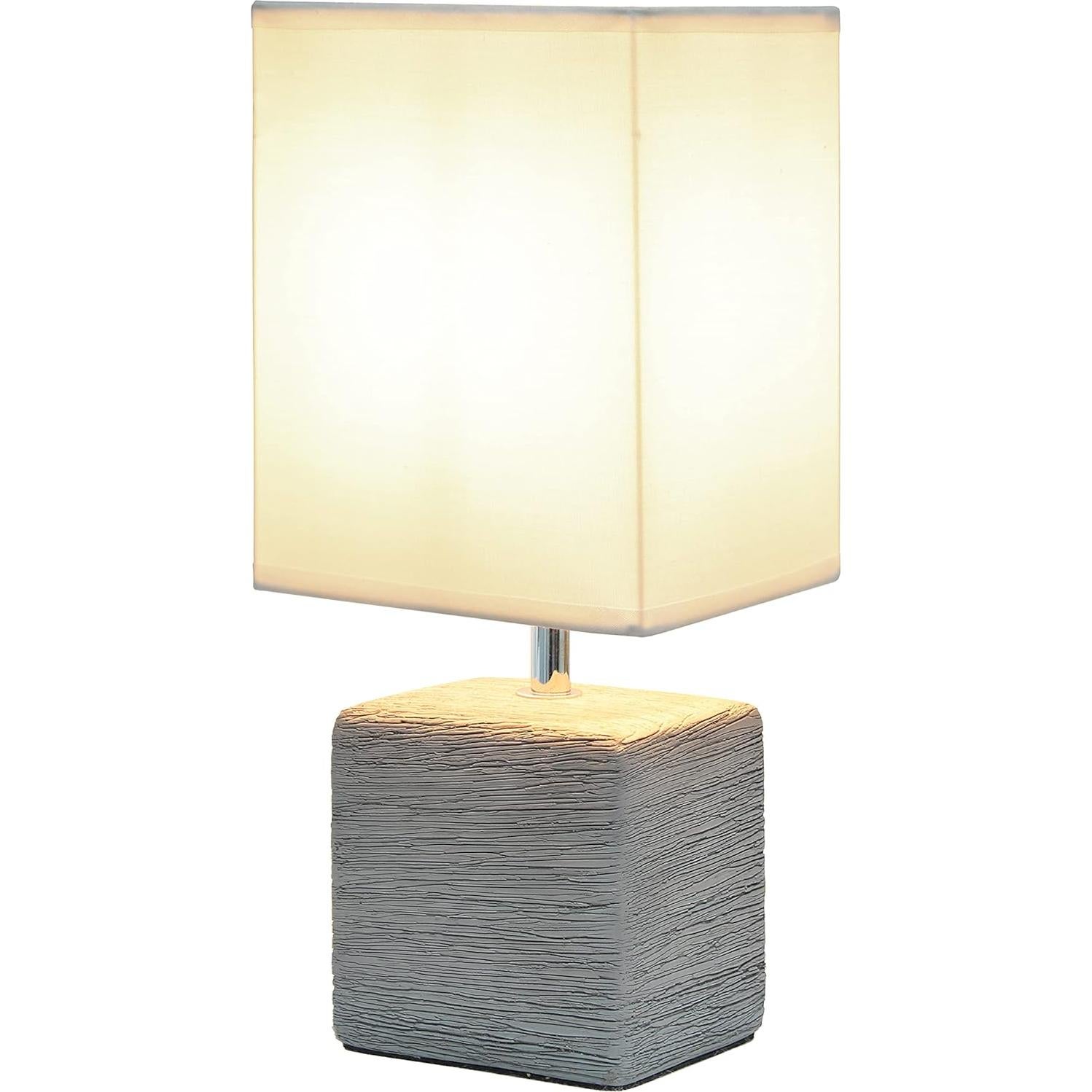 Lámpara de mesa Simple Designs LT2072-GRY gris con pantalla blanca