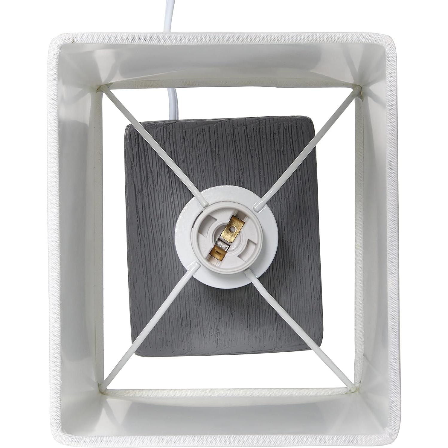 Lámpara de mesa Simple Designs LT2072-GRY gris con pantalla blanca