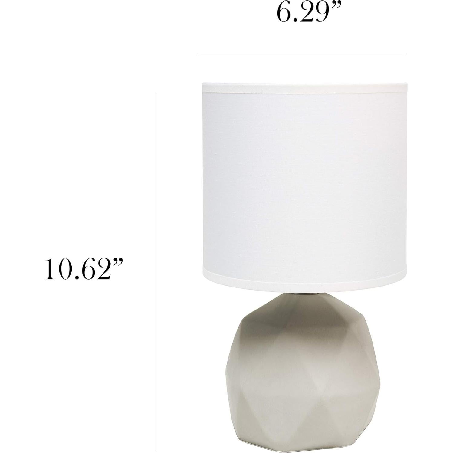 Lámpara de Mesa Simple Designs LT2060-WHT Blanca Geométrica