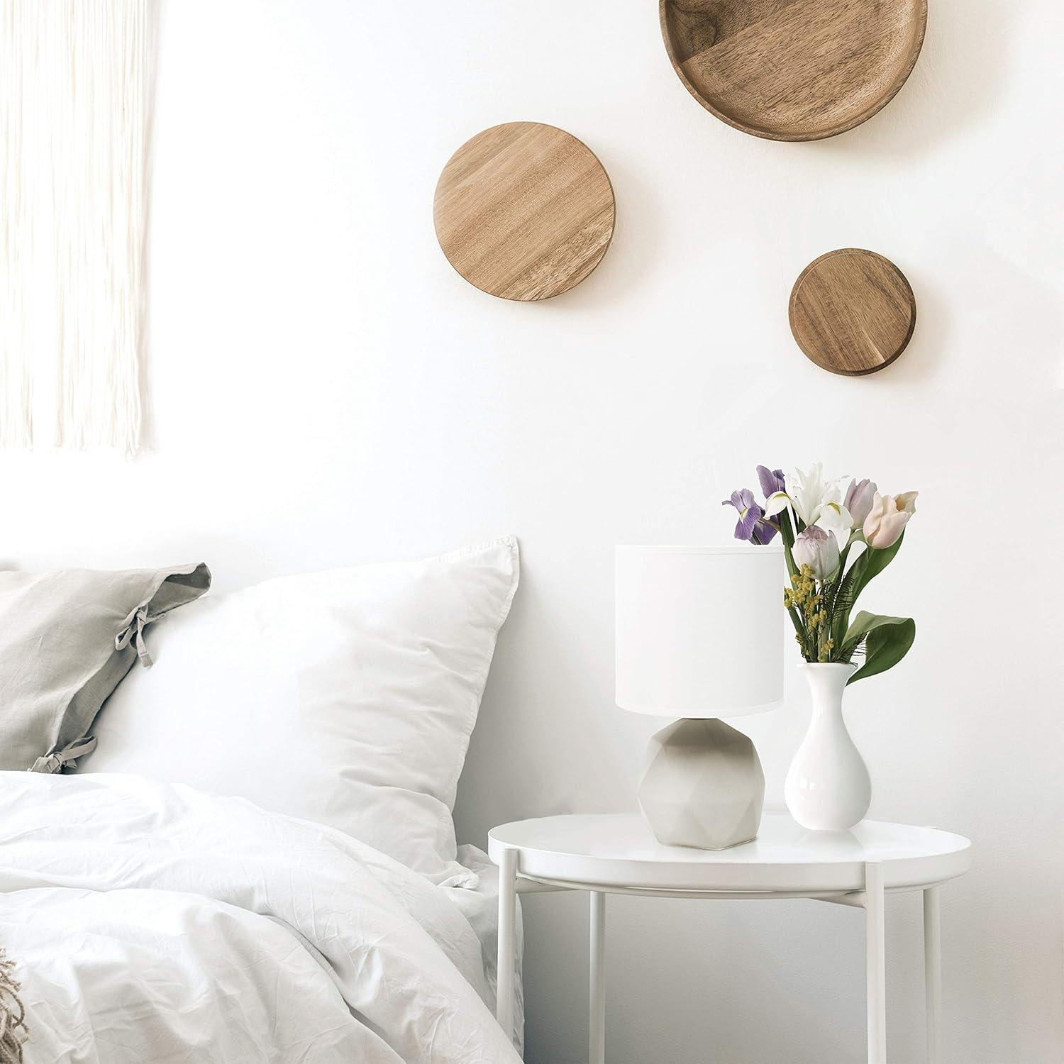 Lámpara de Mesa Simple Designs LT2060-WHT Blanca Geométrica