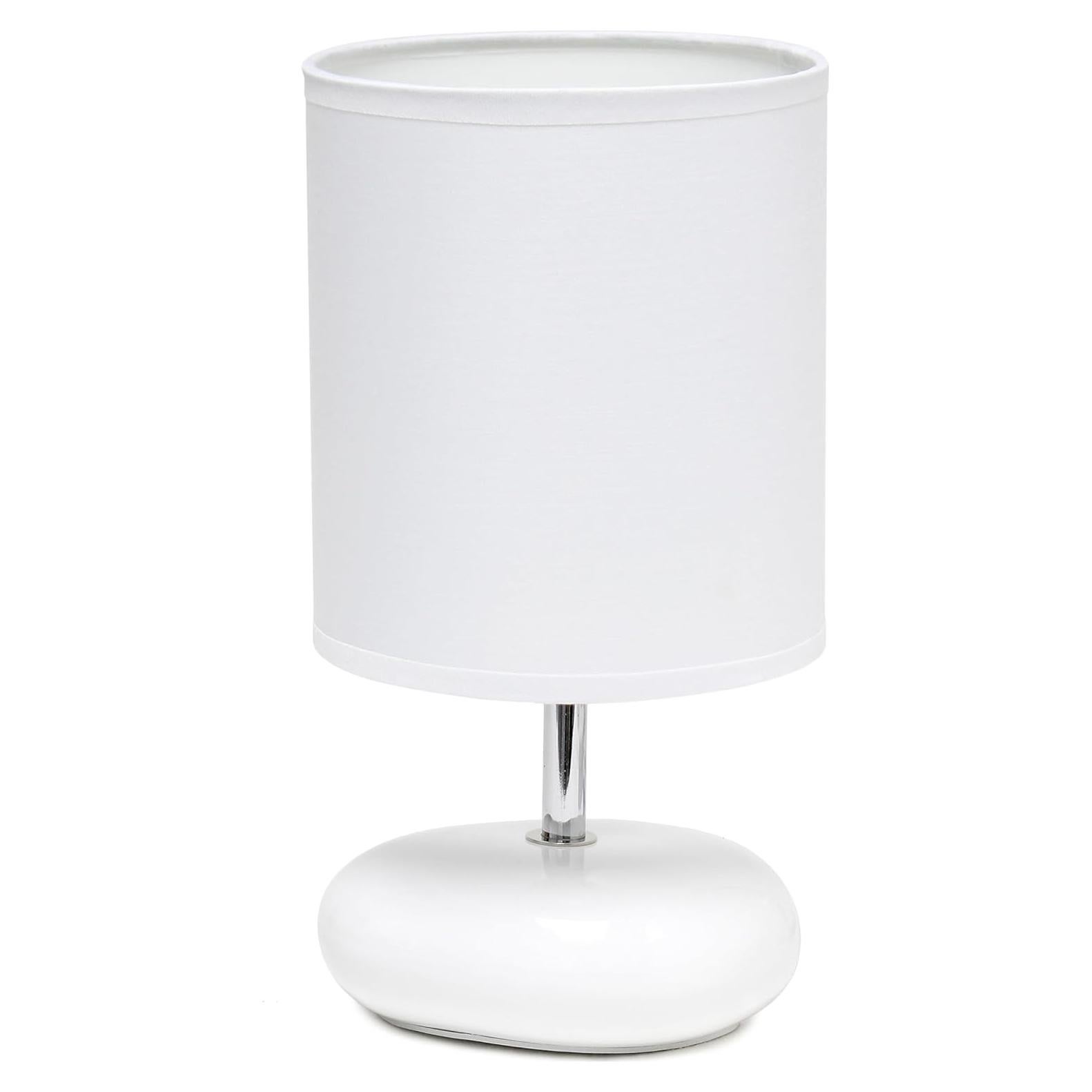 Lámpara de Mesa de Piedra Blanca Simple Designs LT1153-WHT