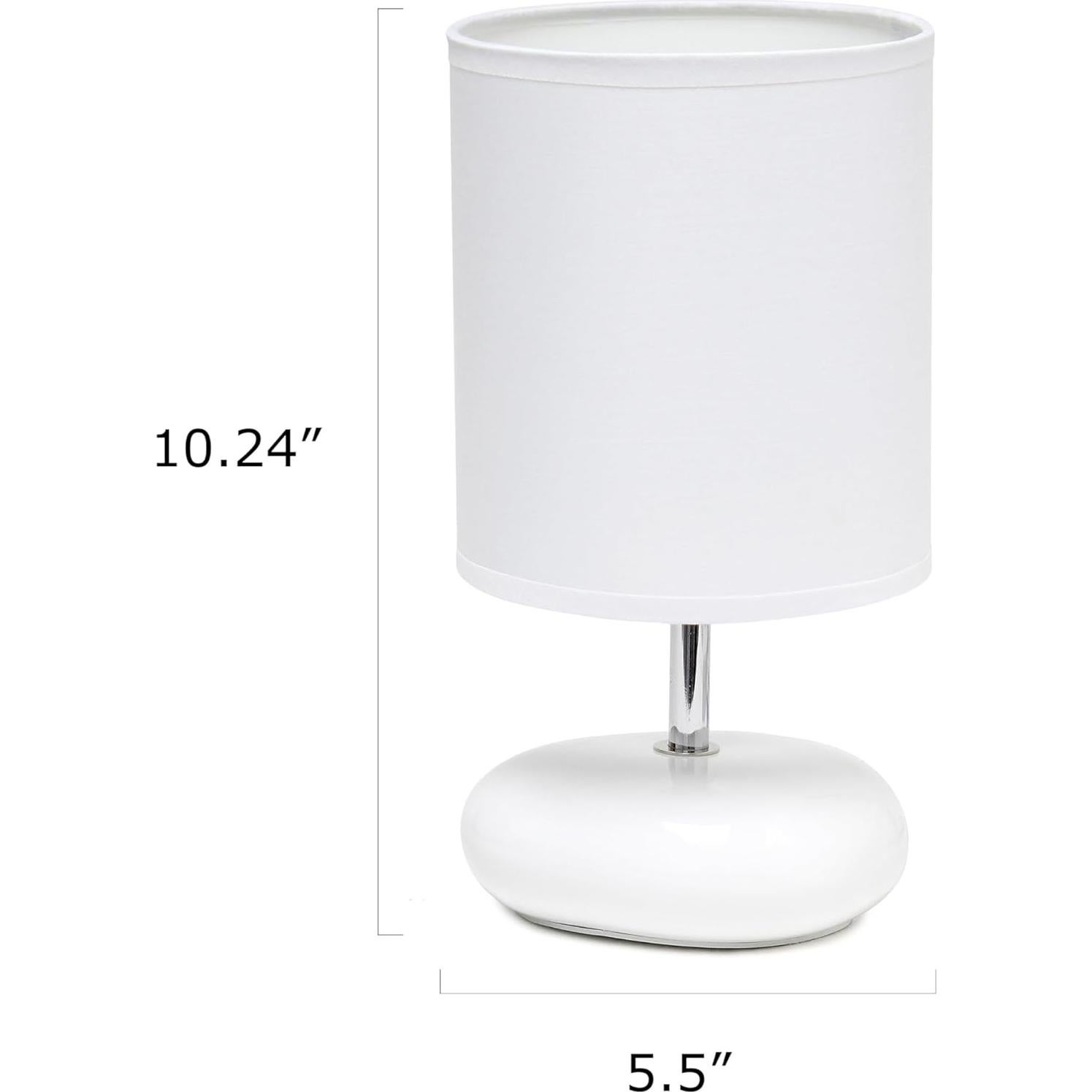 Lámpara de Mesa de Piedra Blanca Simple Designs LT1153-WHT