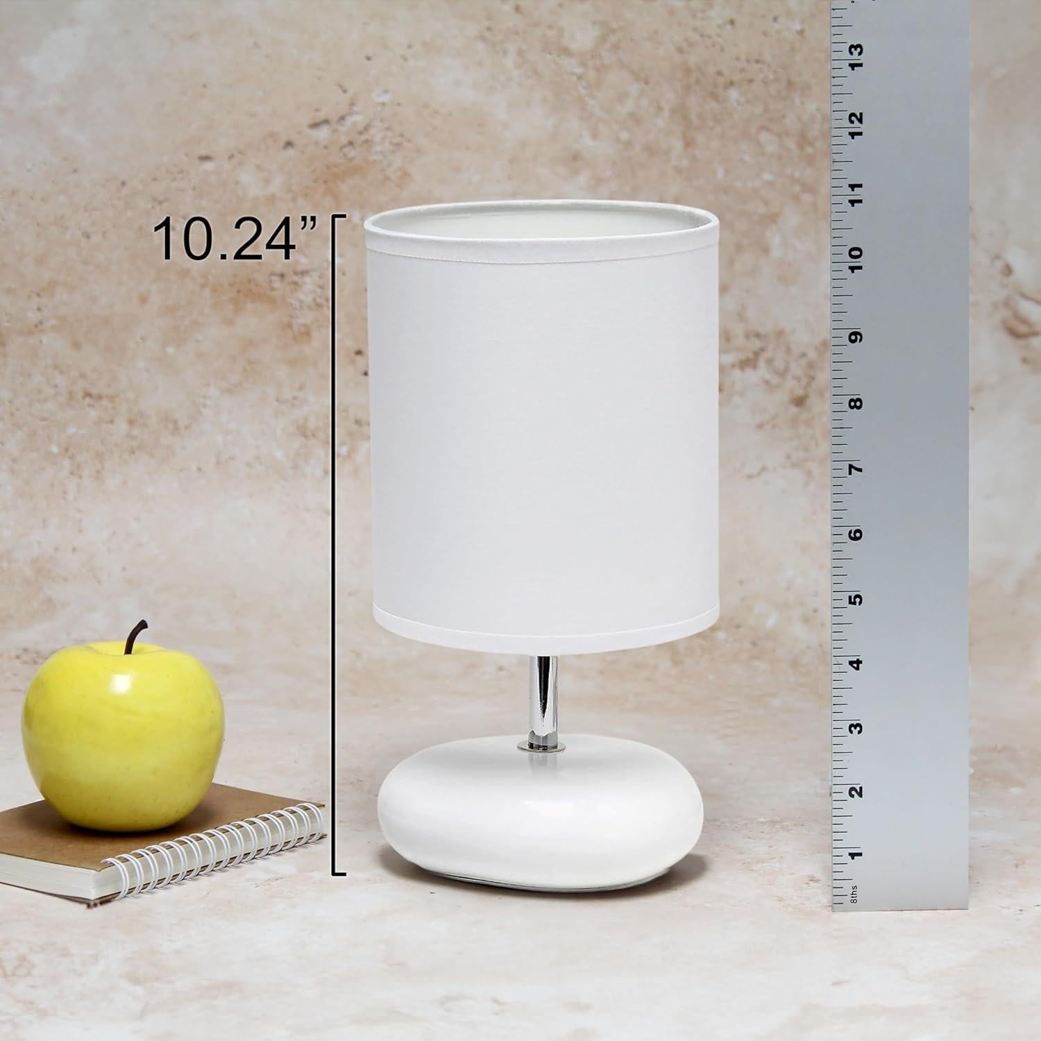 Lámpara de Mesa de Piedra Blanca Simple Designs LT1153-WHT