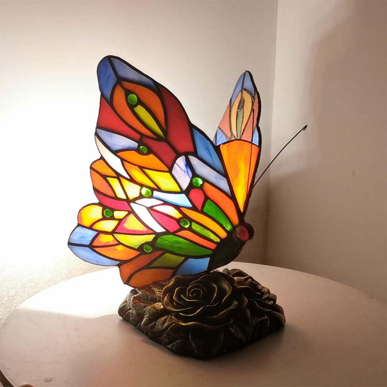 Lámpara de Mesa Tiffany Bieye L10043 Vidrio Templado Multicolor