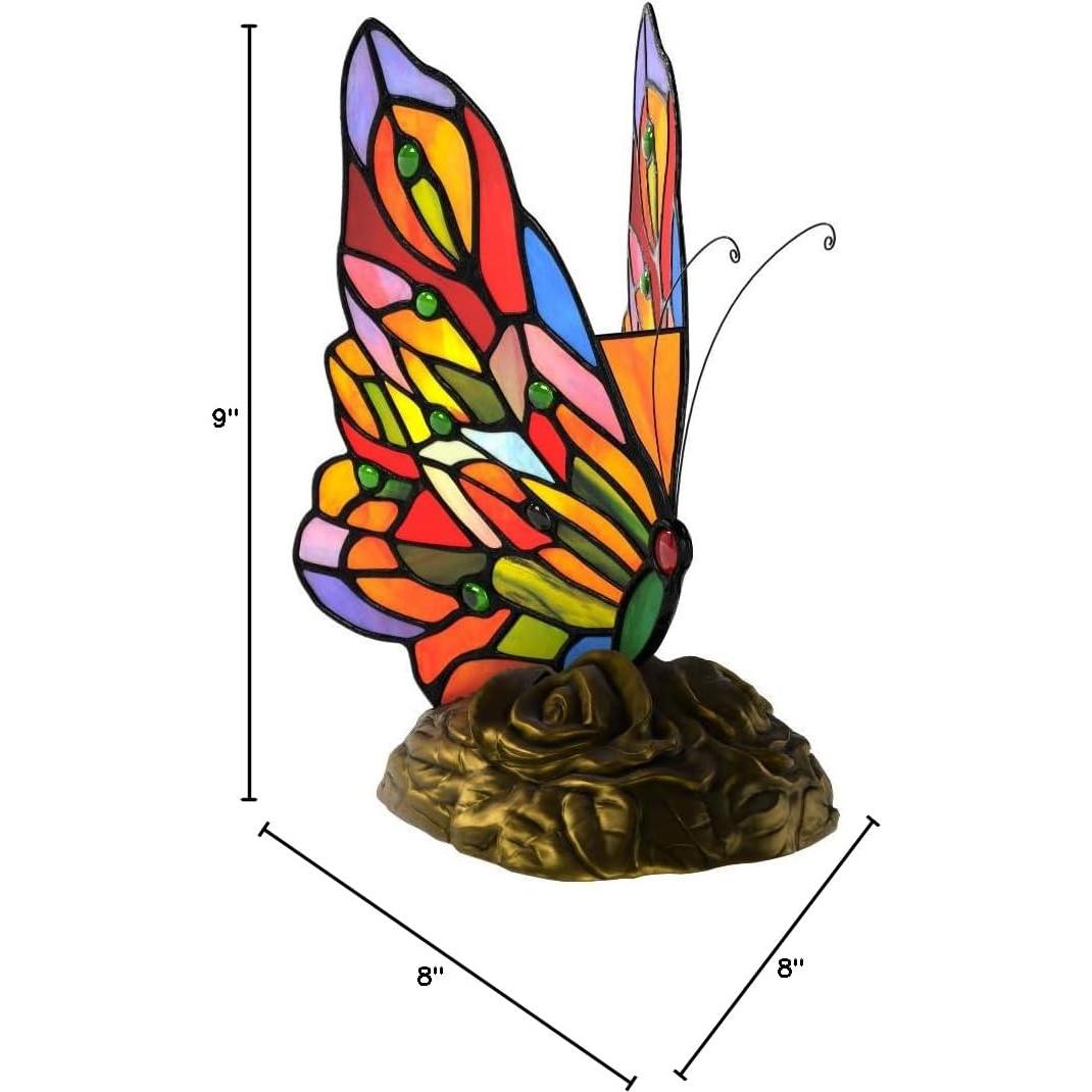 Lámpara de Mesa Tiffany Bieye L10043 Vidrio Templado Multicolor