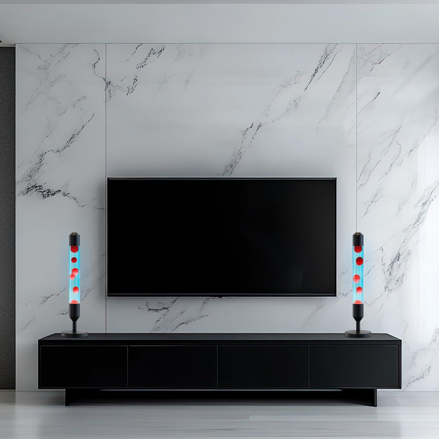 Lámpara de Movimiento Líquido Kyzfy 61.9 cm Cera Roja Agua Azul/Negro