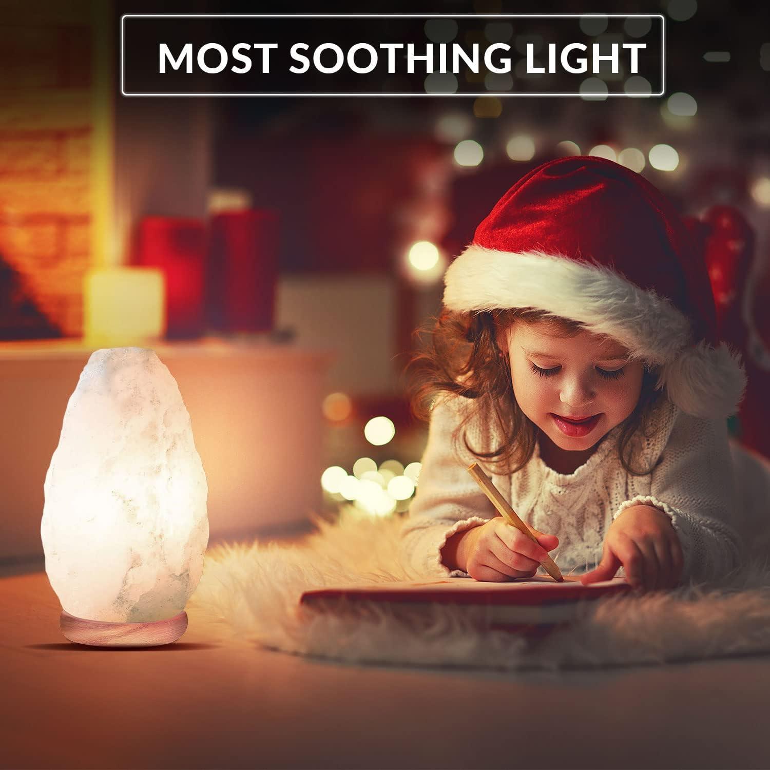 Lámpara de Sal Blanca Himalayan Glow, 15W, Hecha a Mano