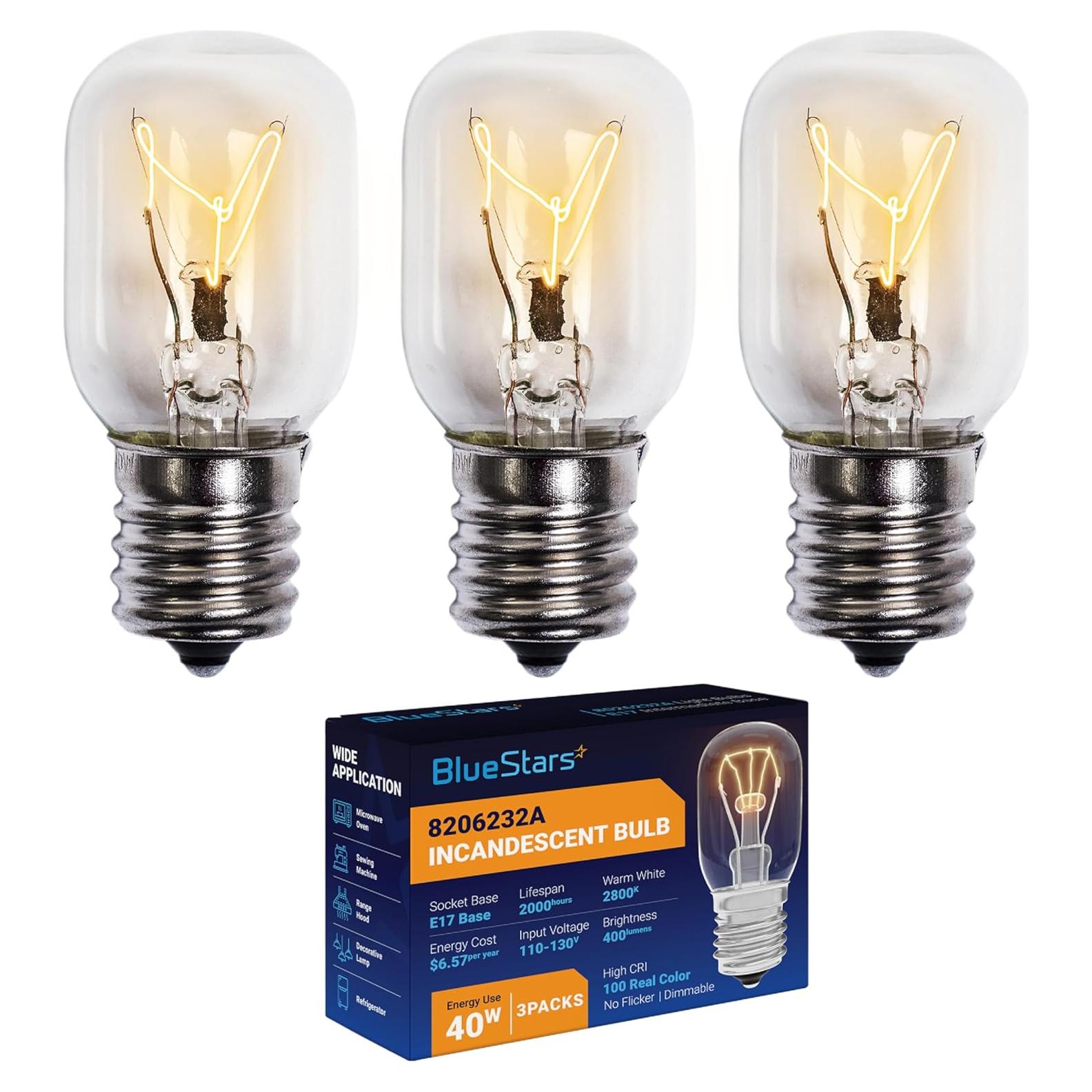 Bombilla de Luz E17 40W BlueStars 8206232A 3 Paquetes