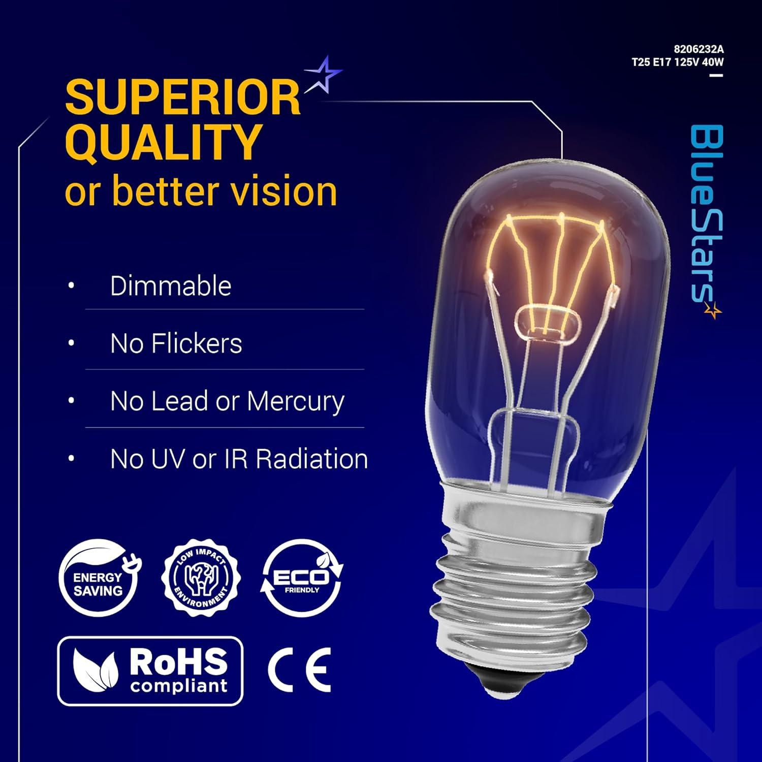 Bombilla de Luz E17 40W BlueStars 8206232A 3 Paquetes