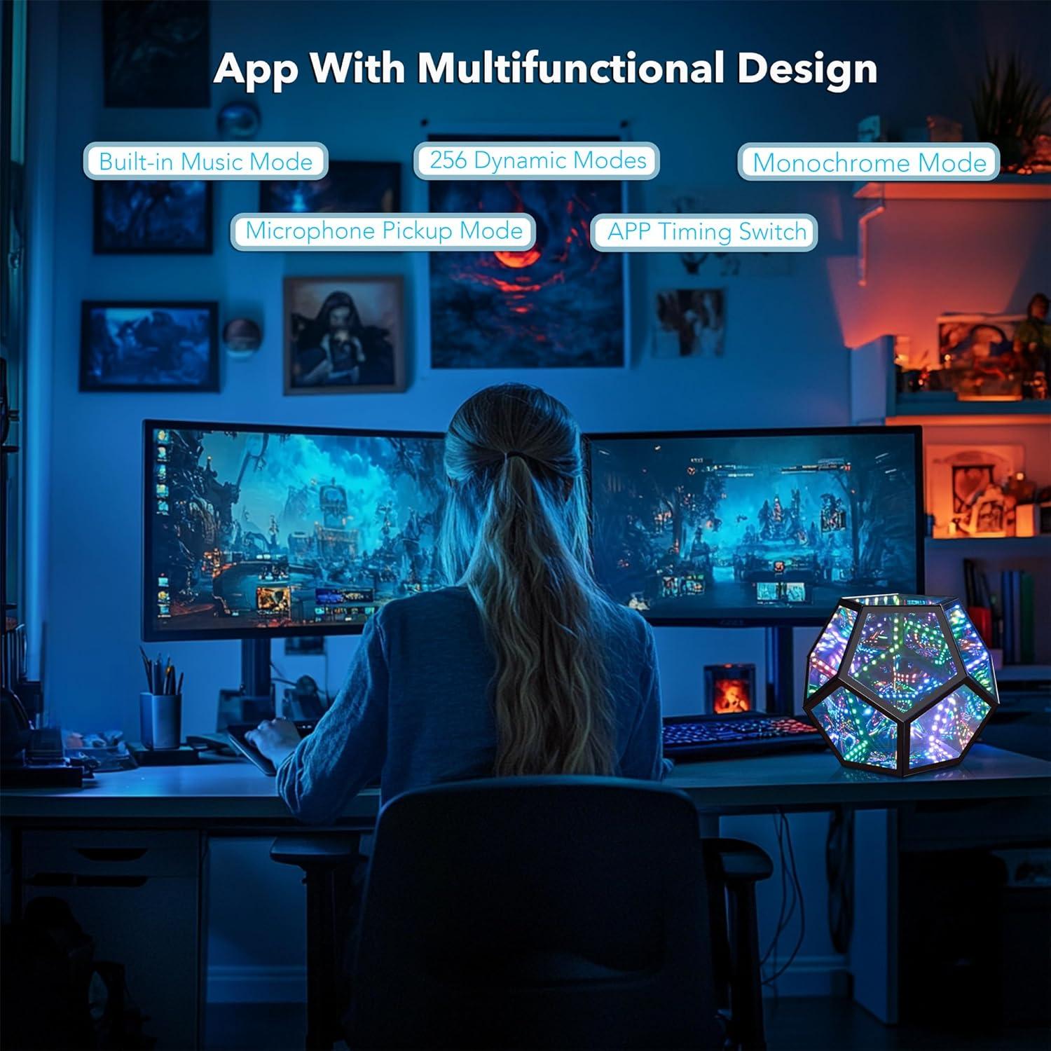 Lámpara de Mesa LED RGBW Dodecaedro Grande E.P. Light