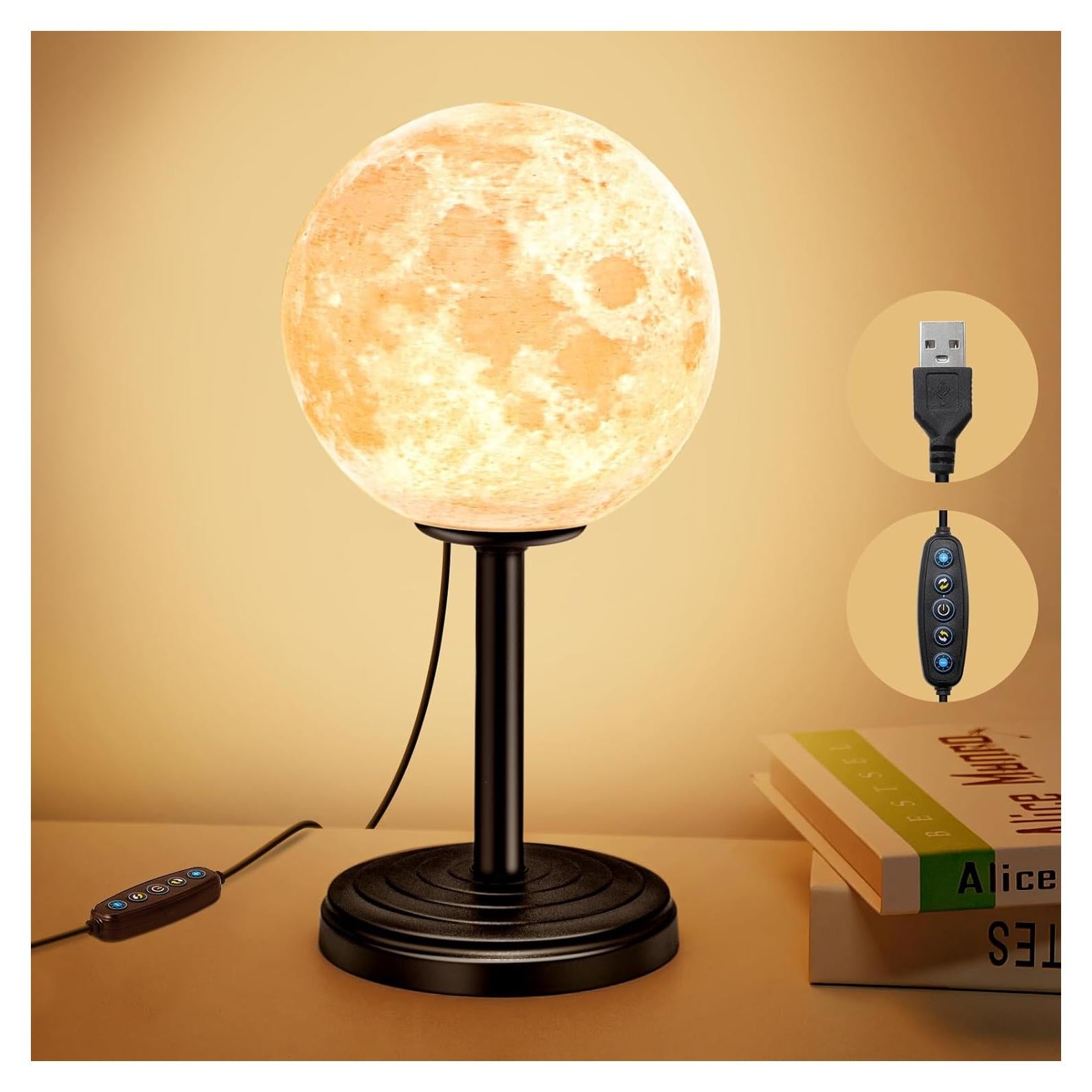 Lámpara de Luna 3D LED JIMIMORO Regulable 25 Modos 16 cm