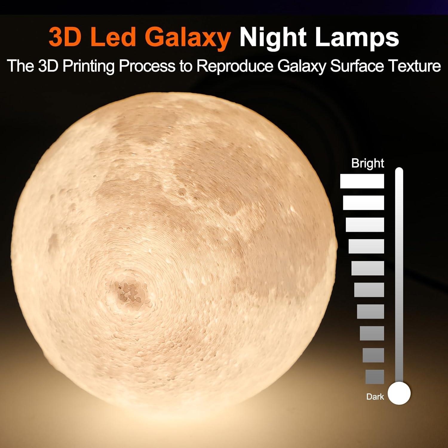 Lámpara de Luna 3D LED JIMIMORO Regulable 25 Modos 16 cm
