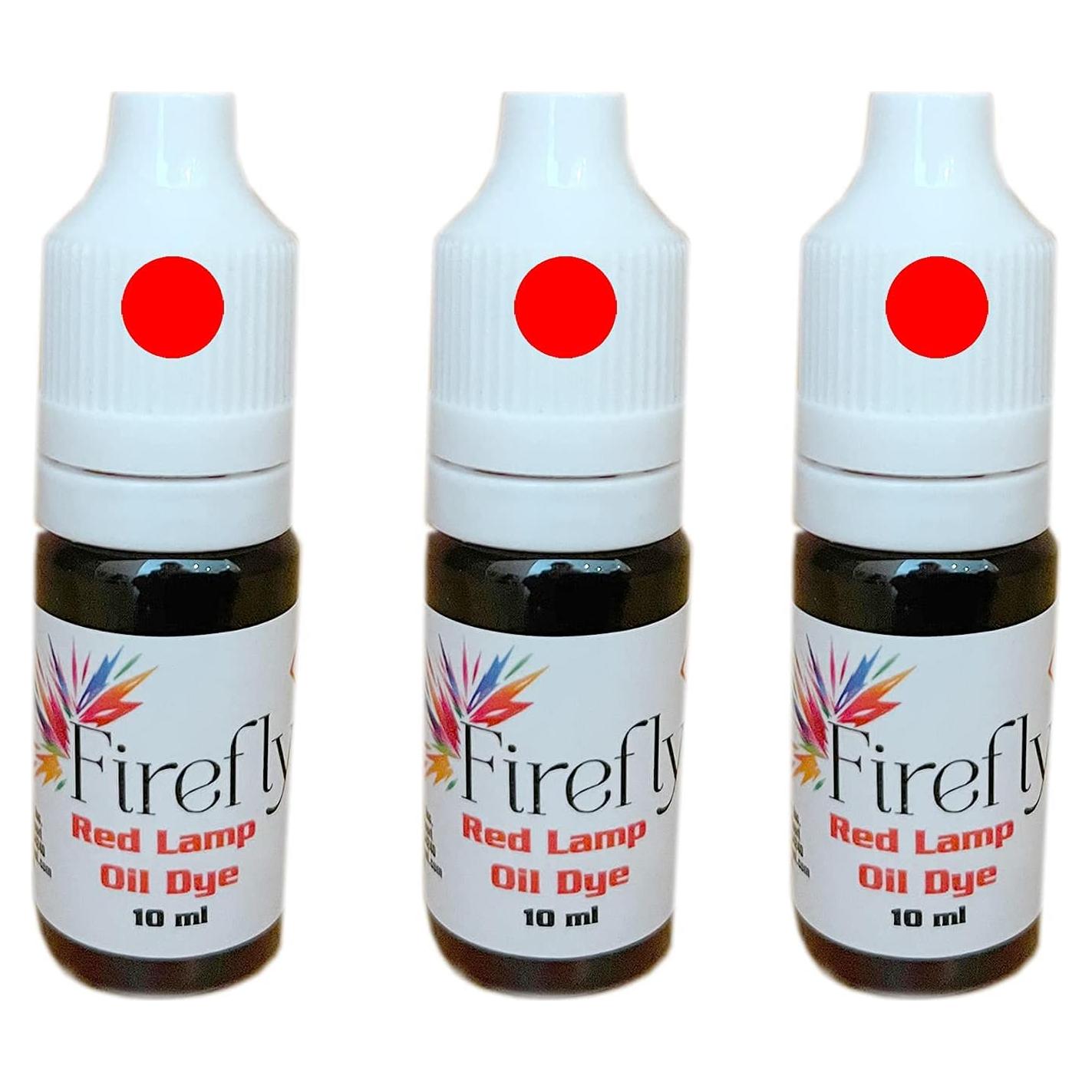 Tinte de Aceite de Lámpara Firefly Rojo - 3 Botellas de 10ml