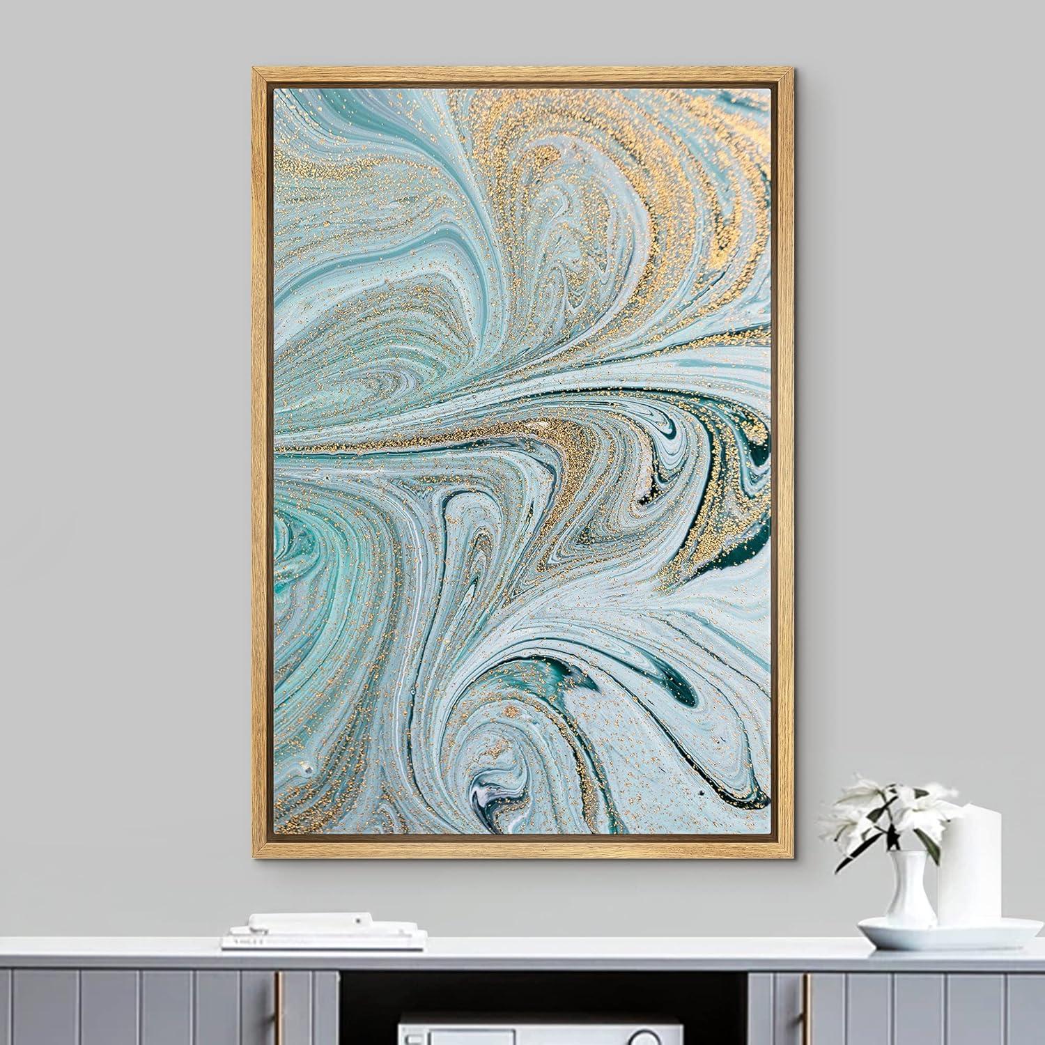 Arte de Pared en Lienzo Enmarcado IDEA4WALL 91x61 cm Abstracto