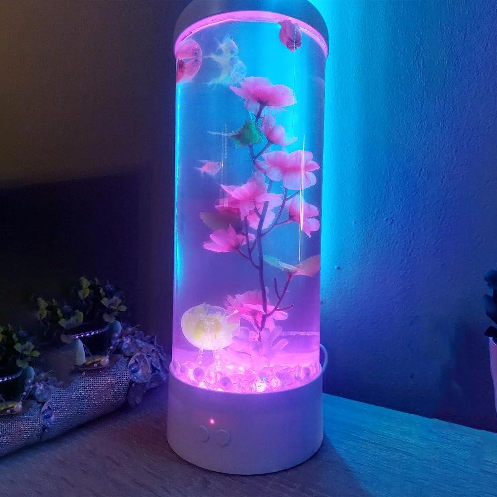 Acuario de Escritorio Beeta 4.54L con Lámpara de Medusa LED