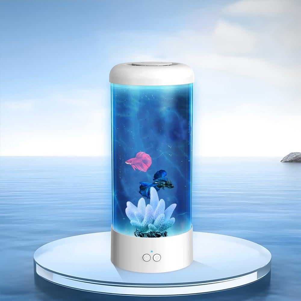Acuario de Escritorio Beeta 4.54L con Lámpara de Medusa LED