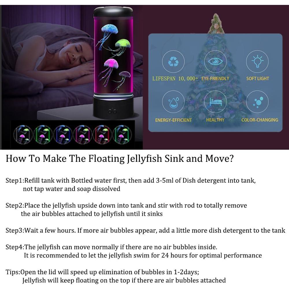 Acuario de Escritorio Beeta 4.54L con Lámpara de Medusa LED