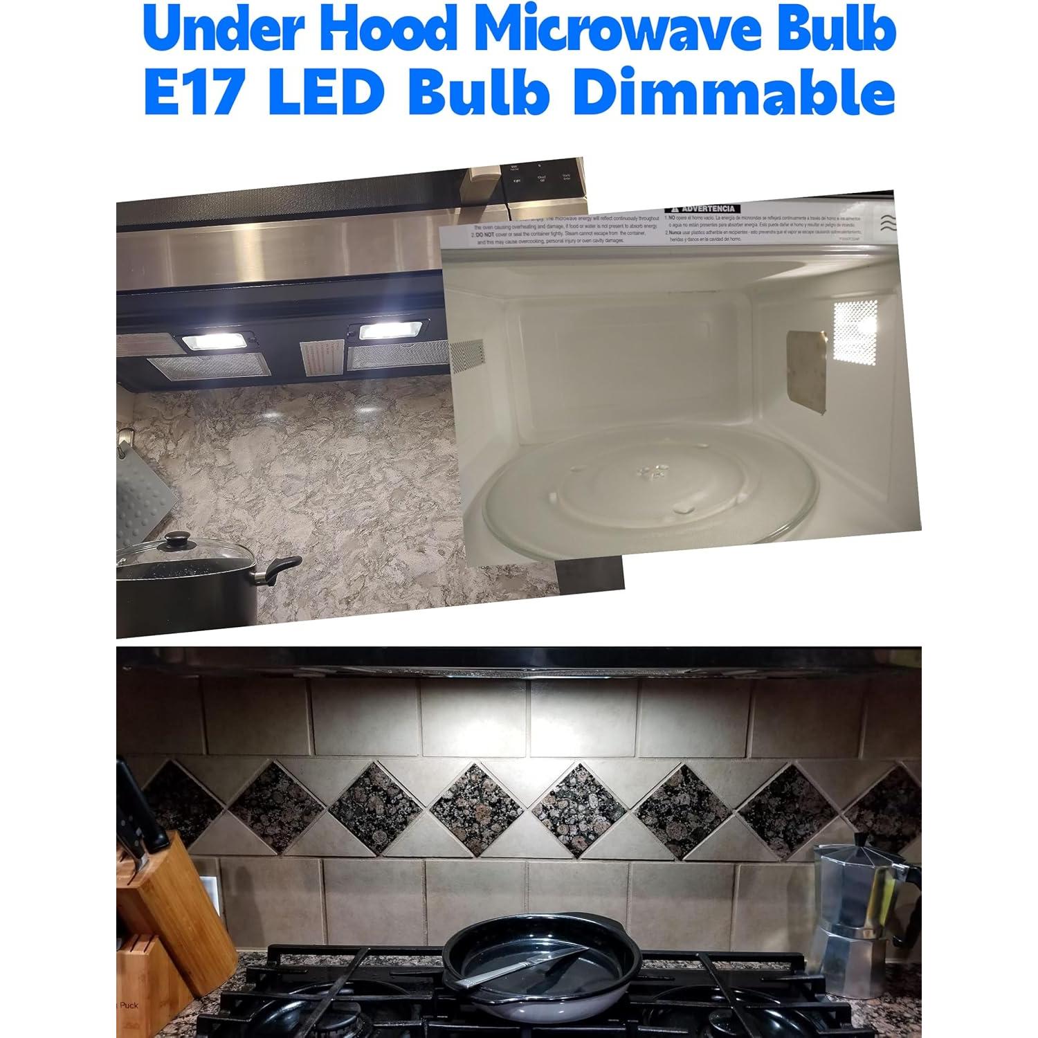 Bombilla LED E17 4W 450LM 6000K para Microondas - 4 Pack