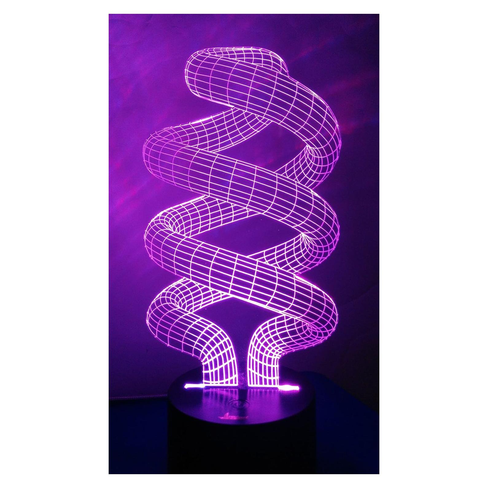 Lámpara de Noche LED 3D Loveboat Tornado Espiral 7 Colores