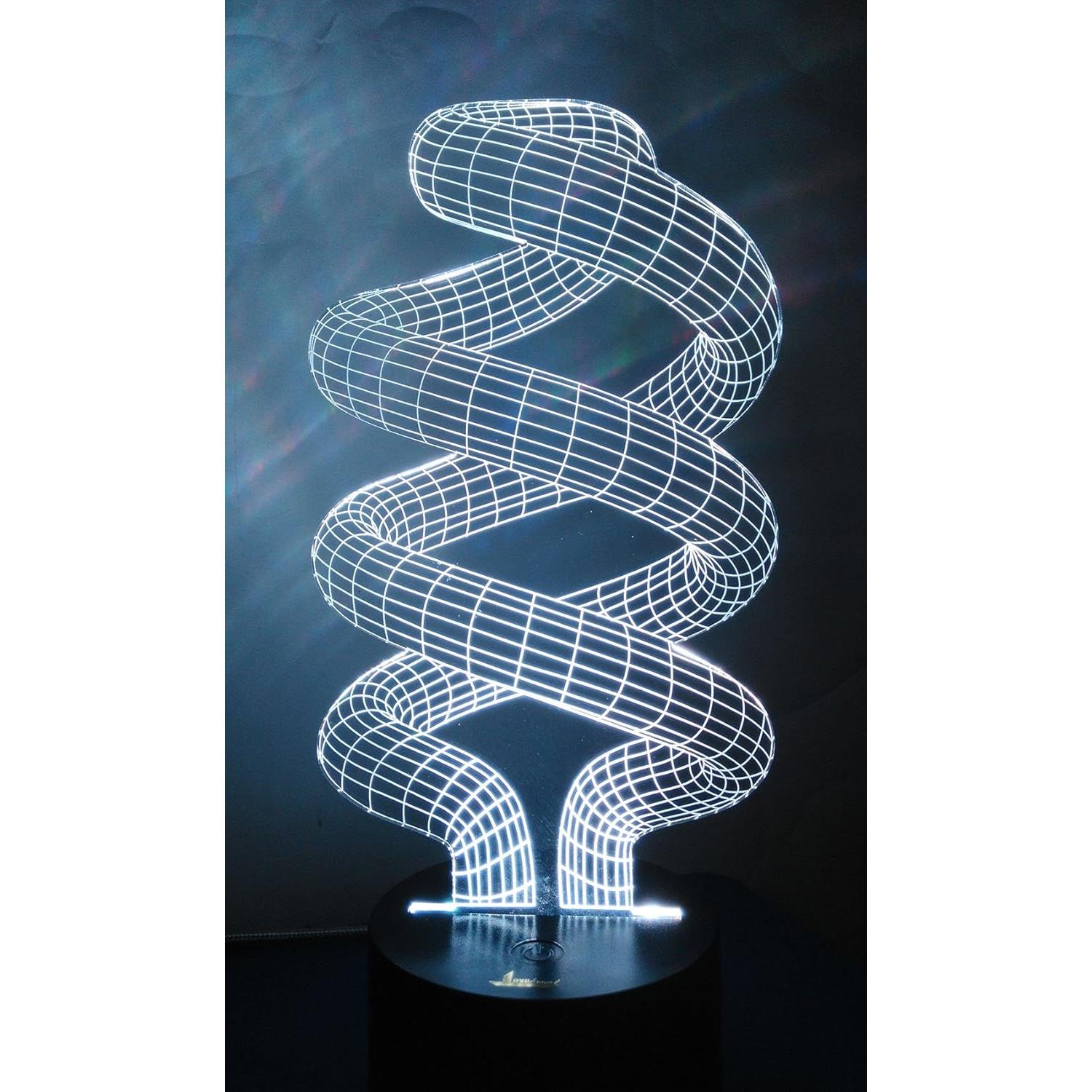 Lámpara de Noche LED 3D Loveboat Tornado Espiral 7 Colores