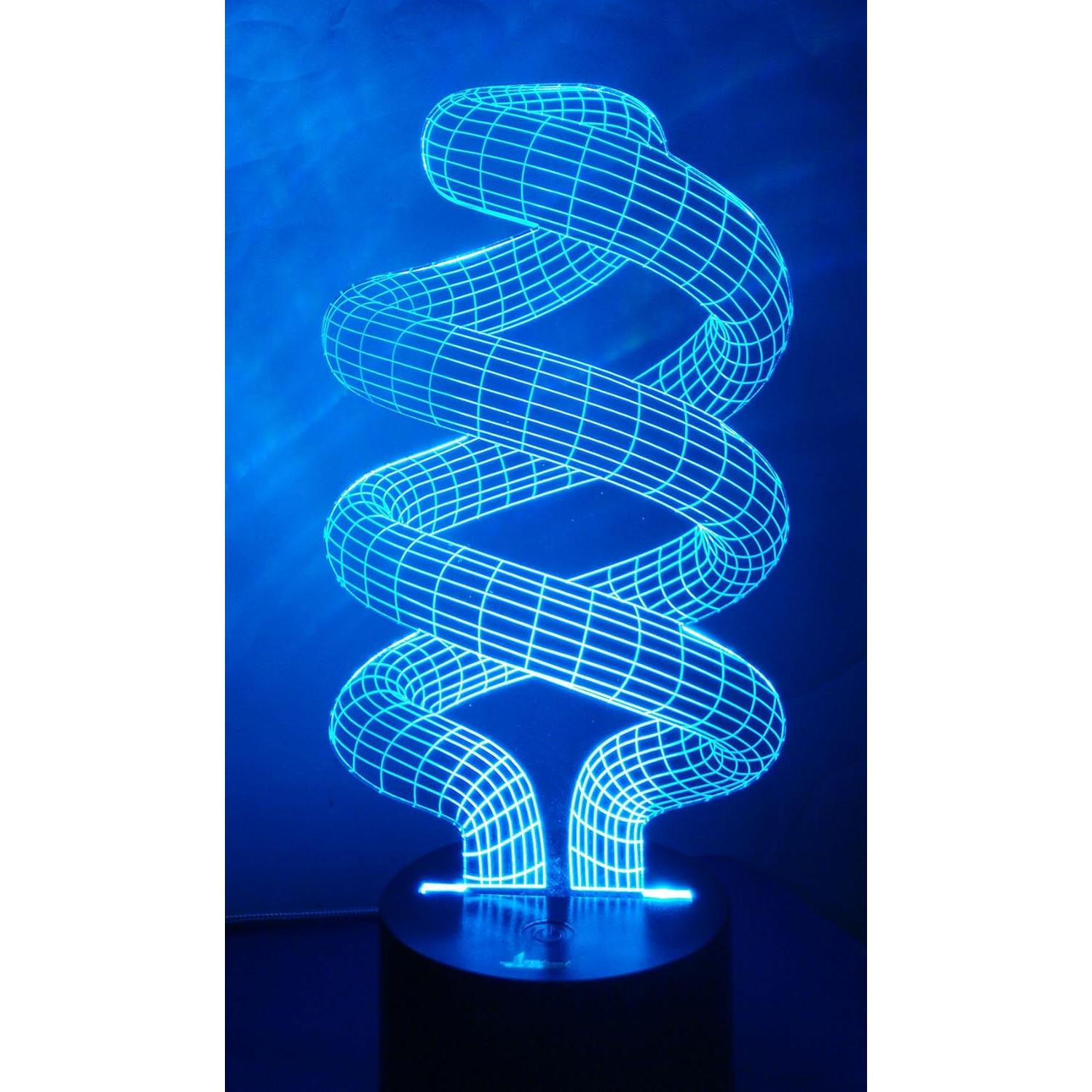 Lámpara de Noche LED 3D Loveboat Tornado Espiral 7 Colores