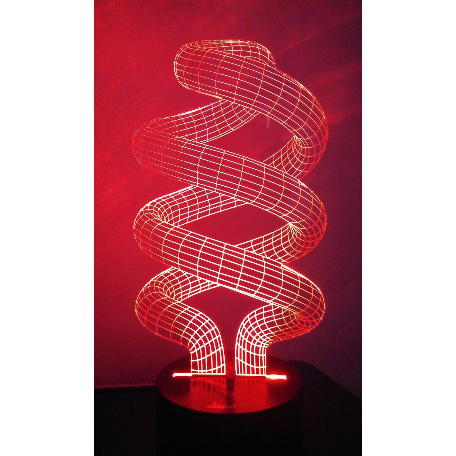 Lámpara de Noche LED 3D Loveboat Tornado Espiral 7 Colores