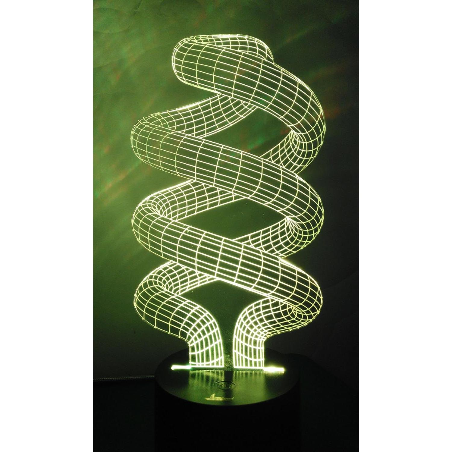 Lámpara de Noche LED 3D Loveboat Tornado Espiral 7 Colores