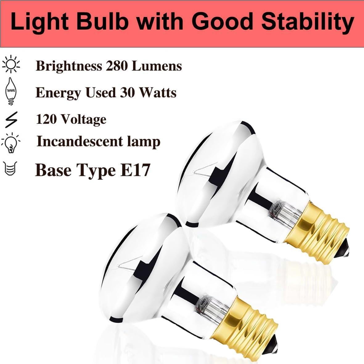 Paquete de 2 Bombillas R39 E17 30W para Lámparas de Lava