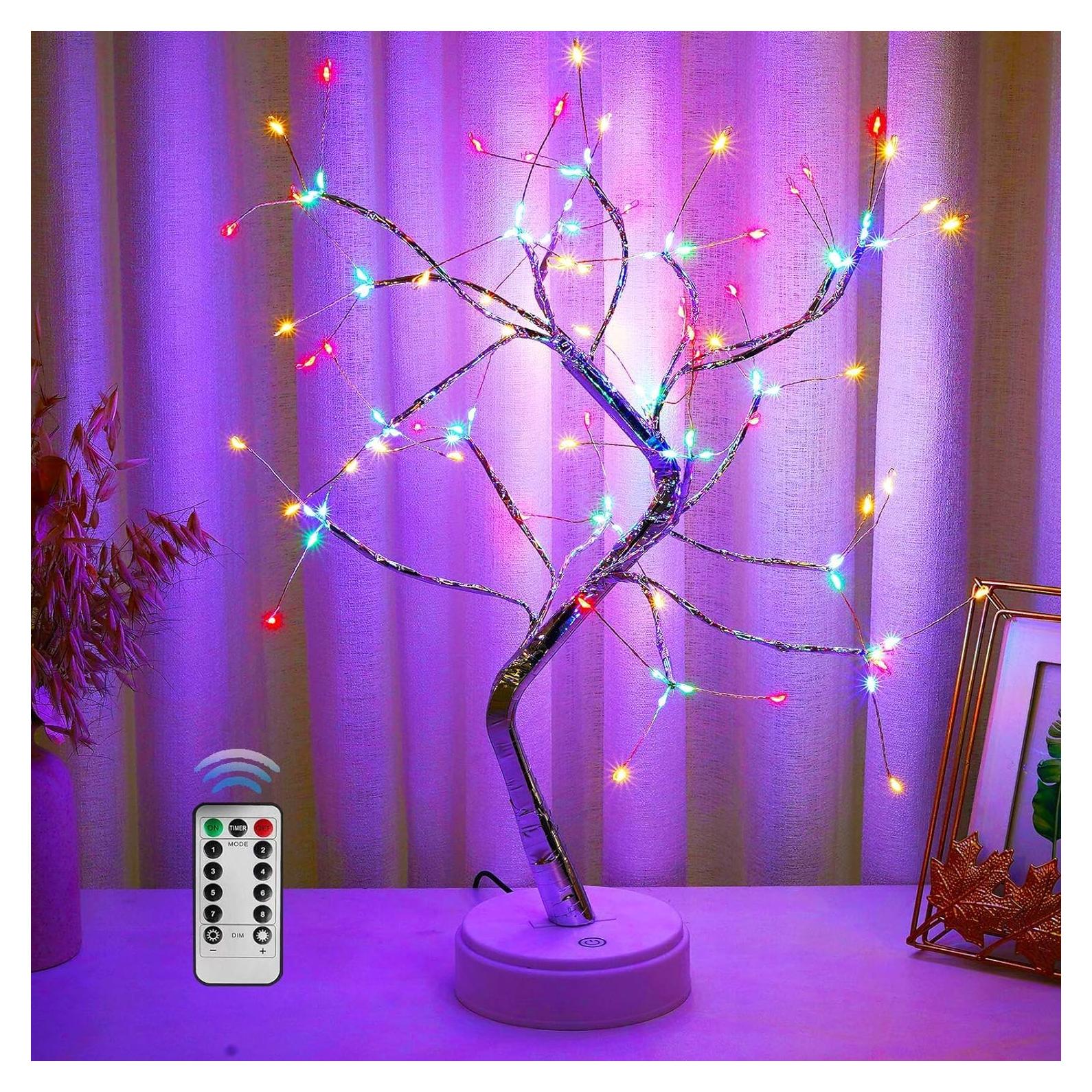 Lámpara de Árbol LED Colorido OURBAOFU 108 luces con Control Remoto