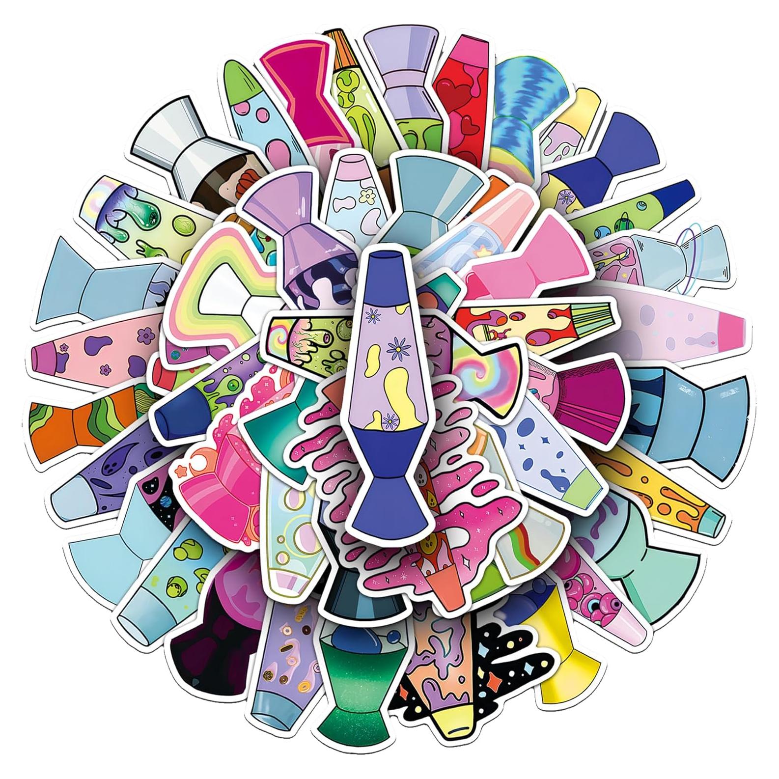 Pegatinas de Luz de Lava Famnaer - 50 Calcomanías Vinilo