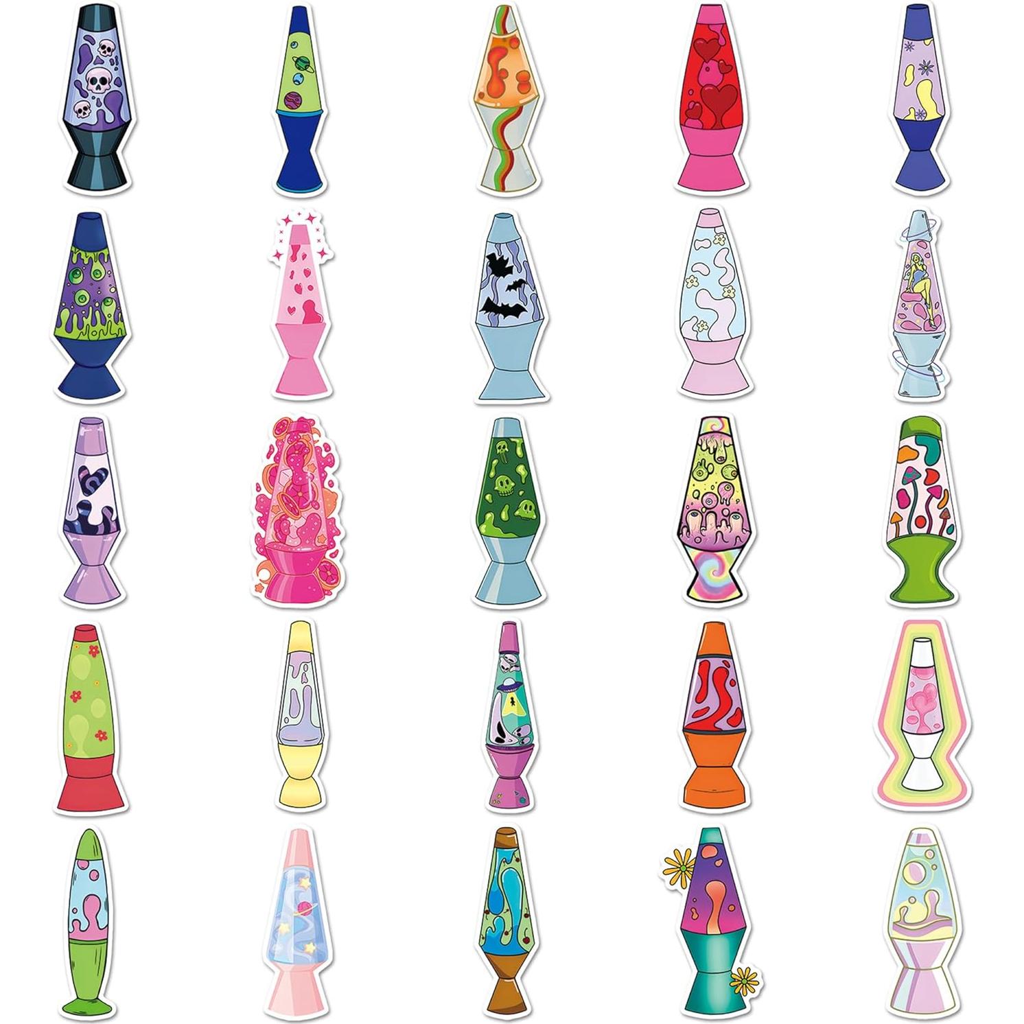 Pegatinas de Luz de Lava Famnaer - 50 Calcomanías Vinilo