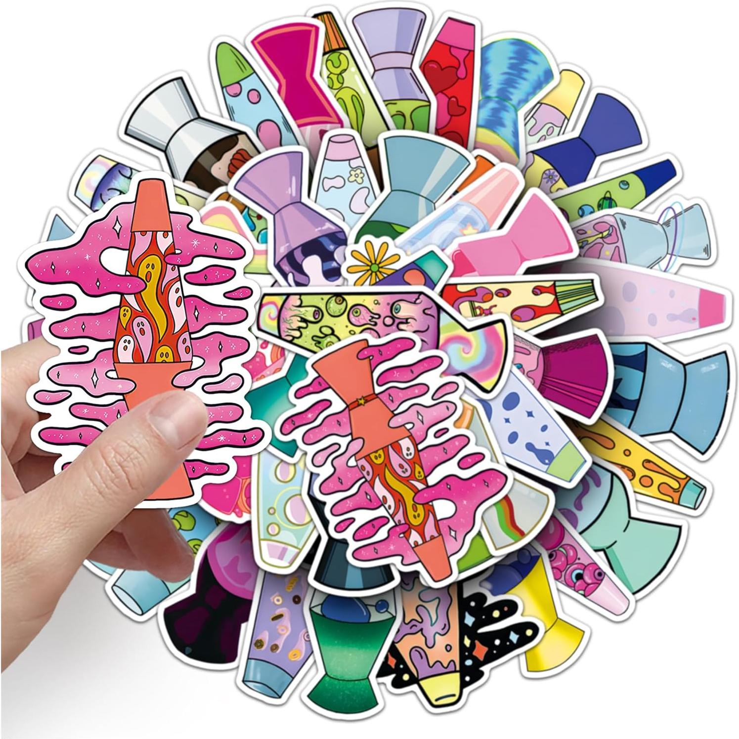 Pegatinas de Luz de Lava Famnaer - 50 Calcomanías Vinilo