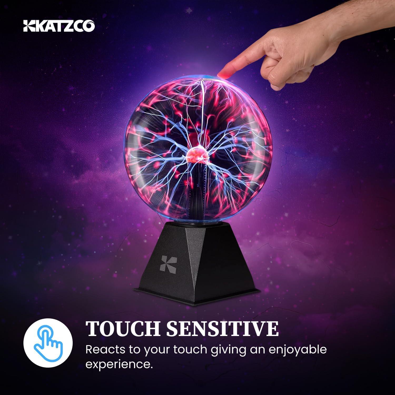 Bola de Plasma Interactiva Katzco 20 cm - Decoración LED Rosa