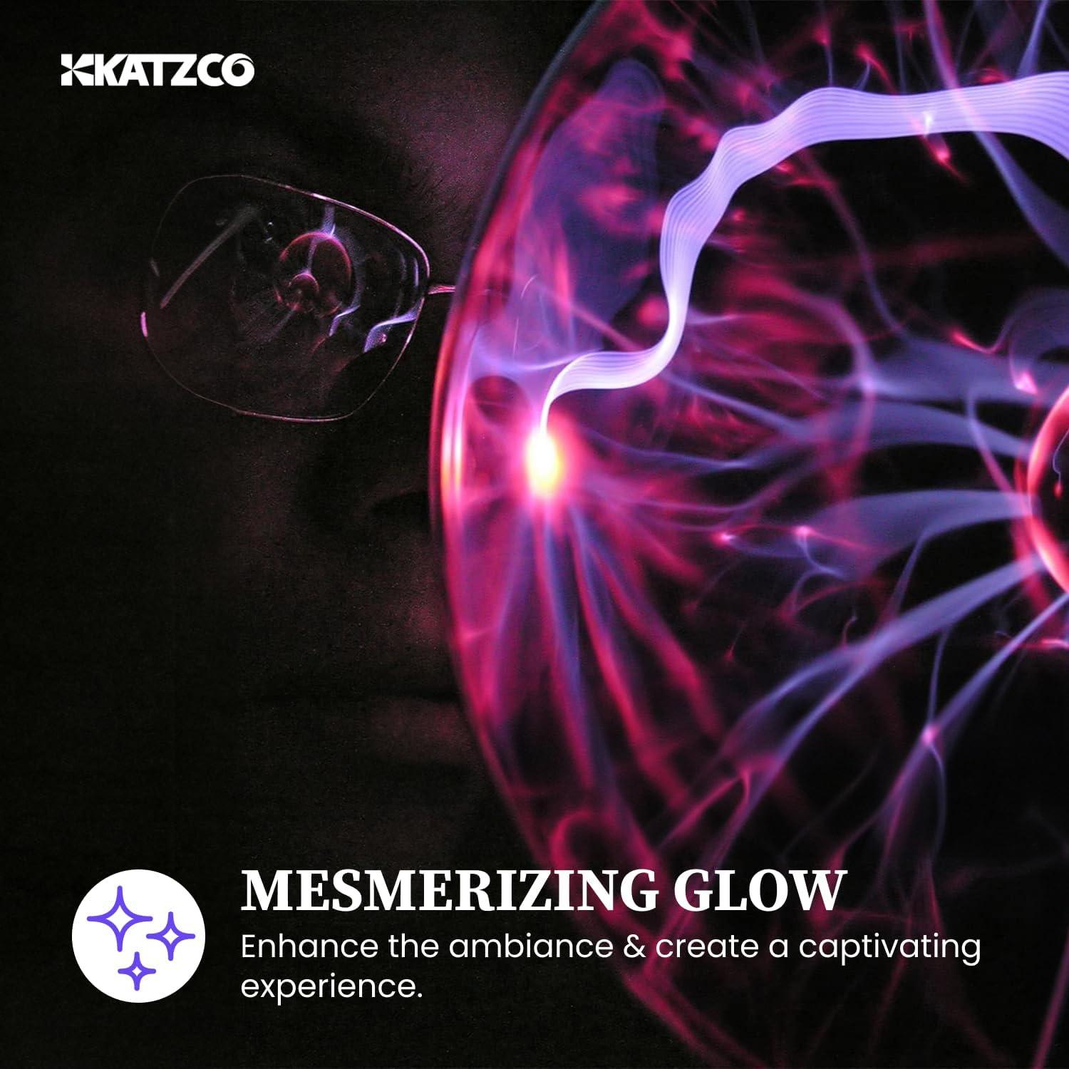 Bola de Plasma Interactiva Katzco 20 cm - Decoración LED Rosa