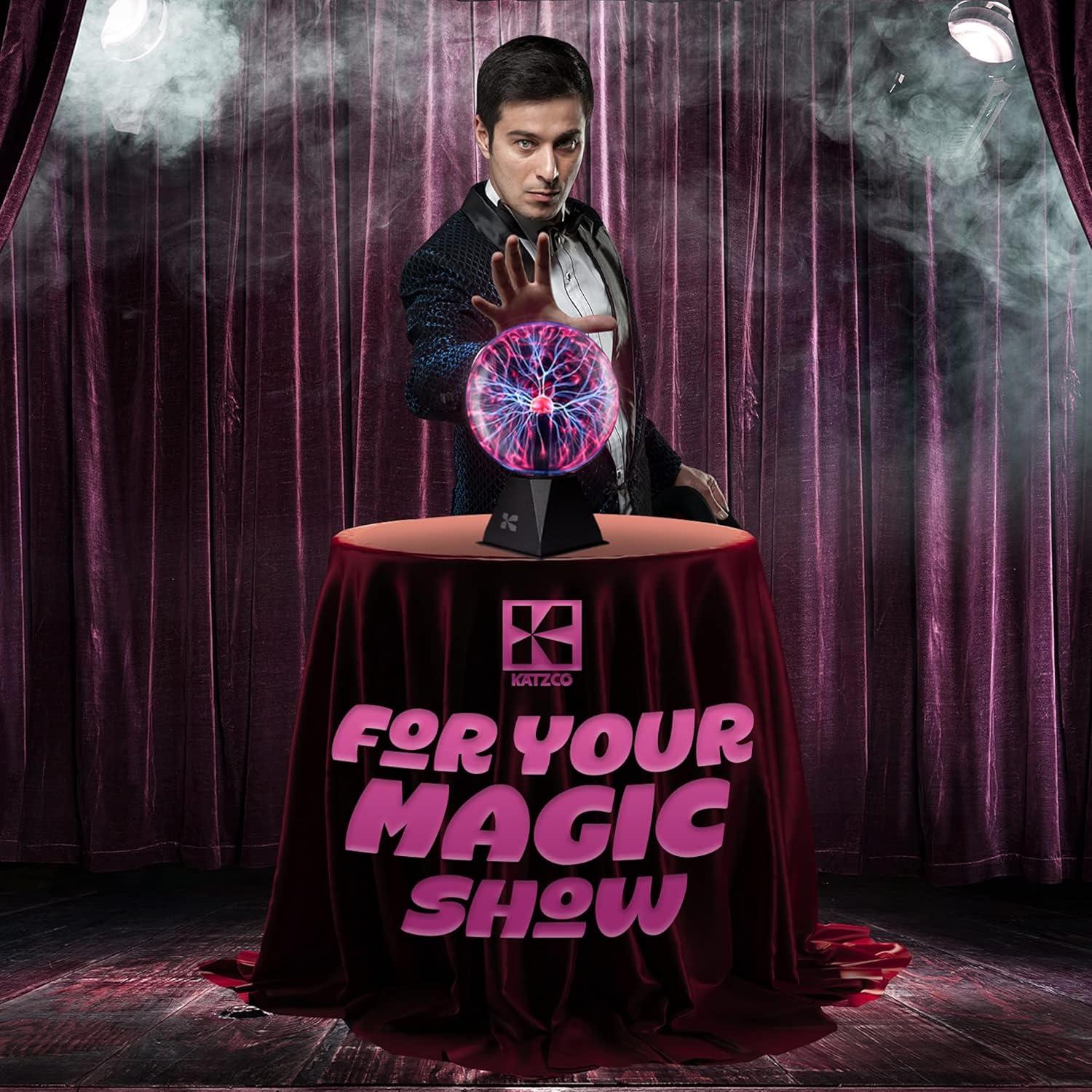 Bola de Plasma Interactiva Katzco 20 cm - Decoración LED Rosa