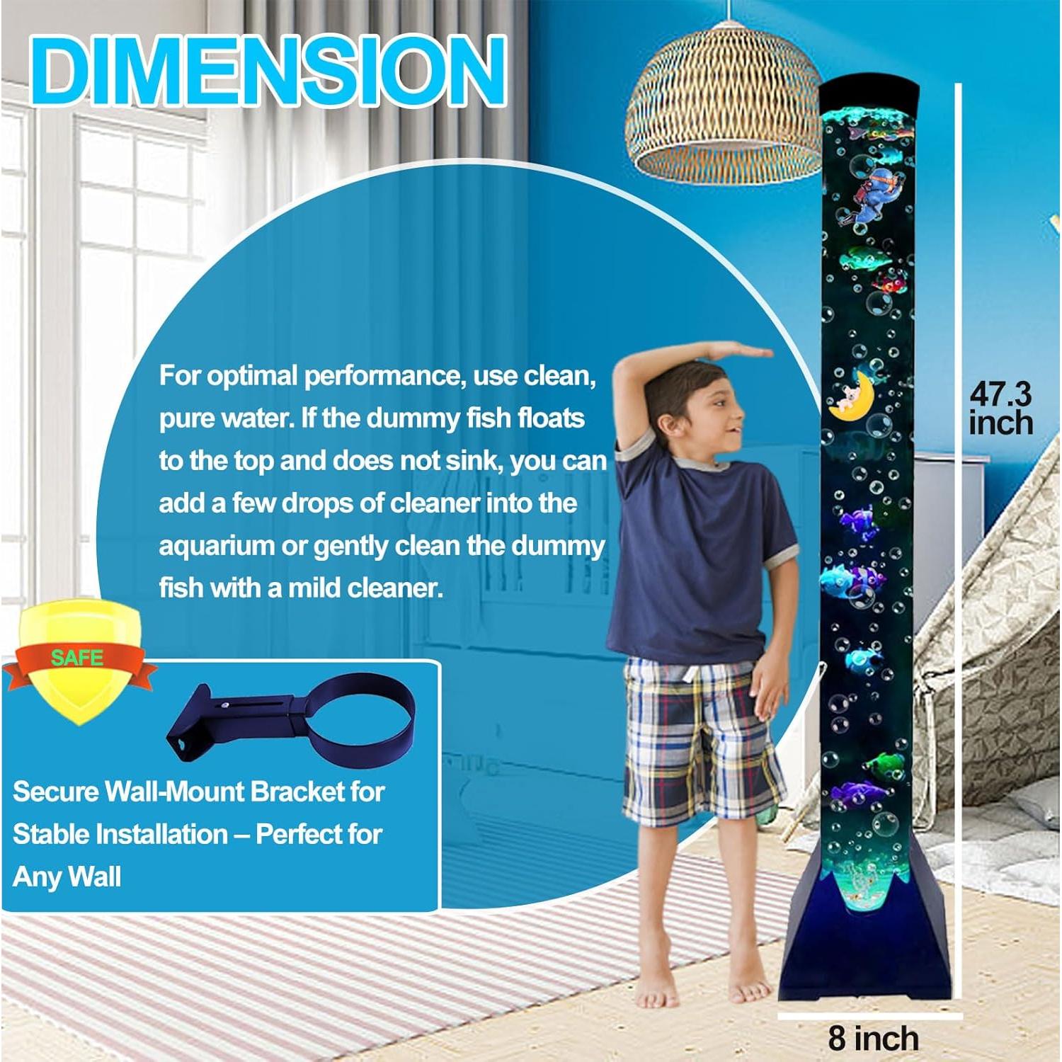 Lámpara Burbuja Sensorial Muiofang 1.22m con Peces LED