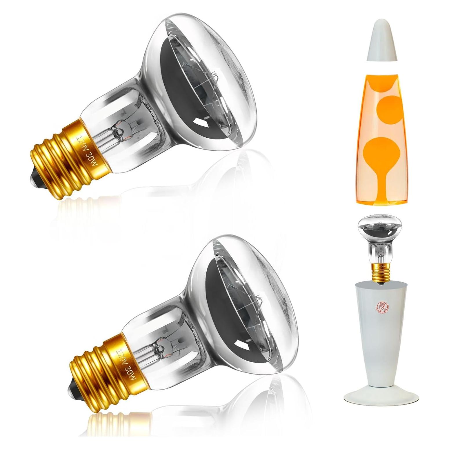 Bombilla de Lava R39 E17 30W Regulable 2700K Blakapoo - Paquete de 2