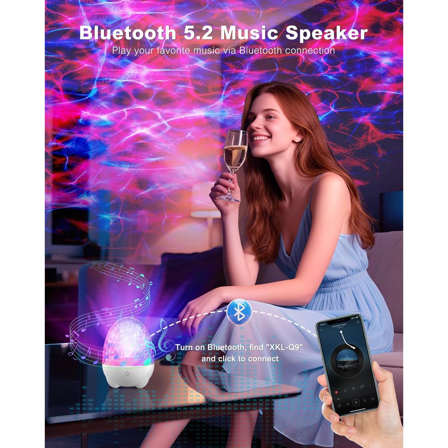 Proyector de Luz Aurora WeBeqer RGB con Altavoz Bluetooth